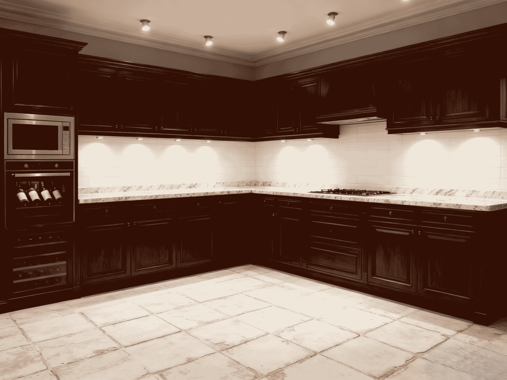 a british style kitchen countertop made by calacatta gold quartz