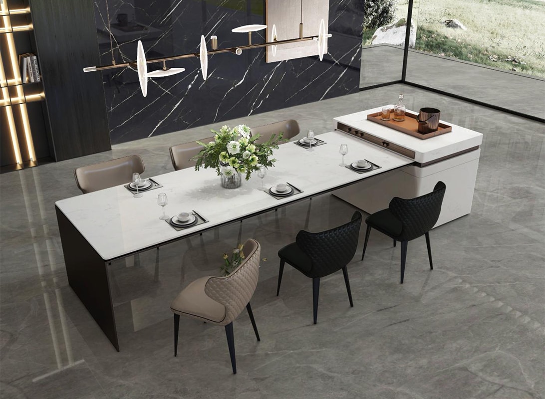 Classical Carrara White Quartz Slab HF-116 | Premium White Quartz Stone for Elegant and Durable Countertops - Image 6