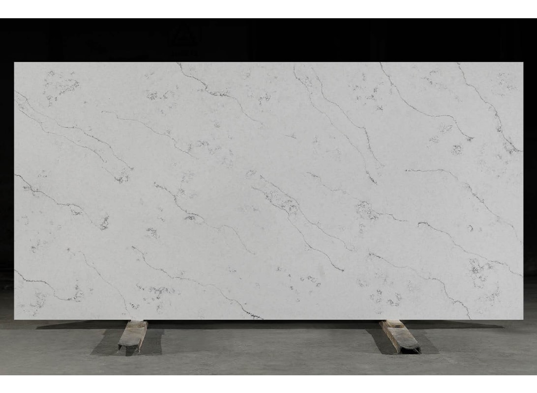 Classical Carrara White Quartz Slab HF-116 | Premium White Quartz Stone for Elegant and Durable Countertops