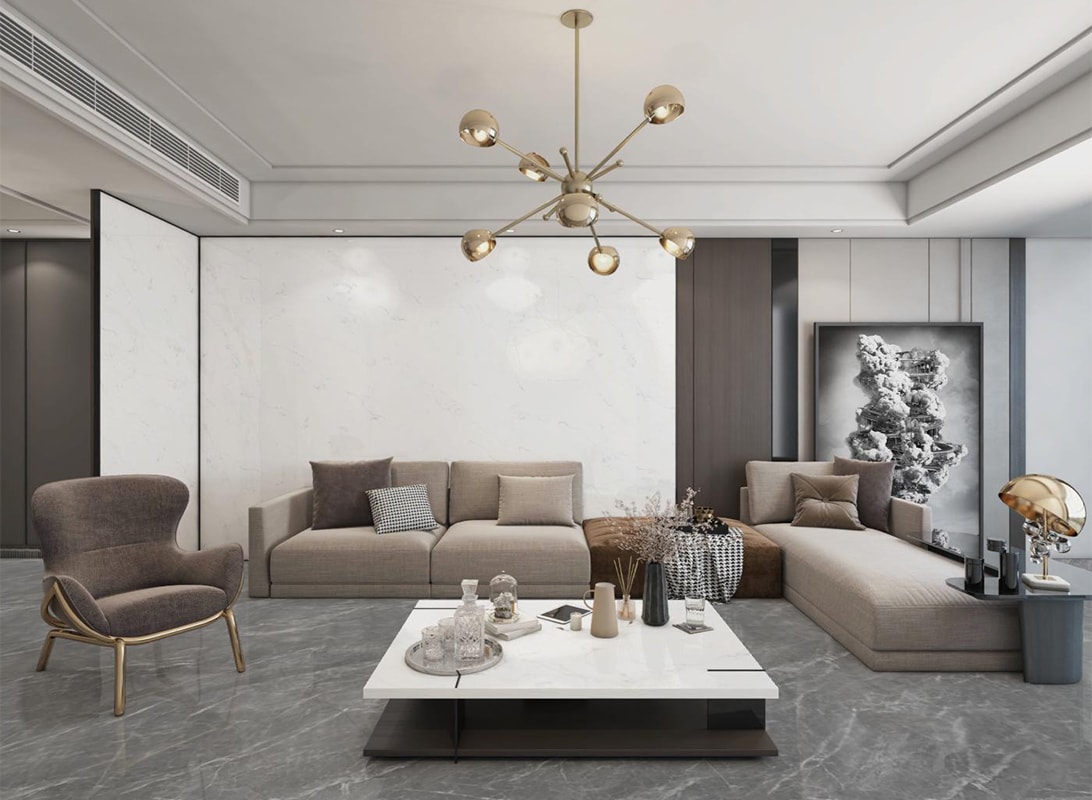 Classical Carrara White Quartz Slab HF-116 | Premium White Quartz Stone for Elegant and Durable Countertops - Image 3