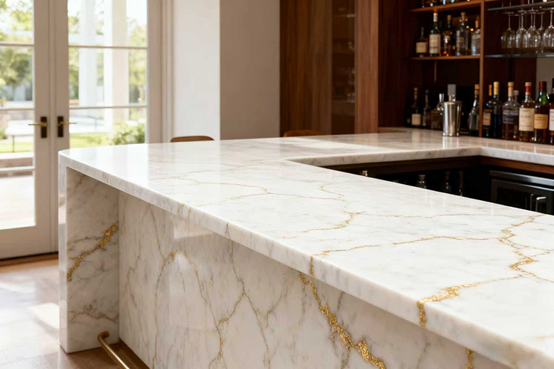 carrara-gold-quartz-made-luxury-kitchen-countertop
