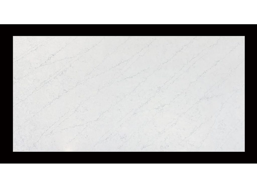 This is an actual photo of the carrara miska quartz slab at the size of 3200mm*1600mm for designer and purchasers to have a panorama view of this product