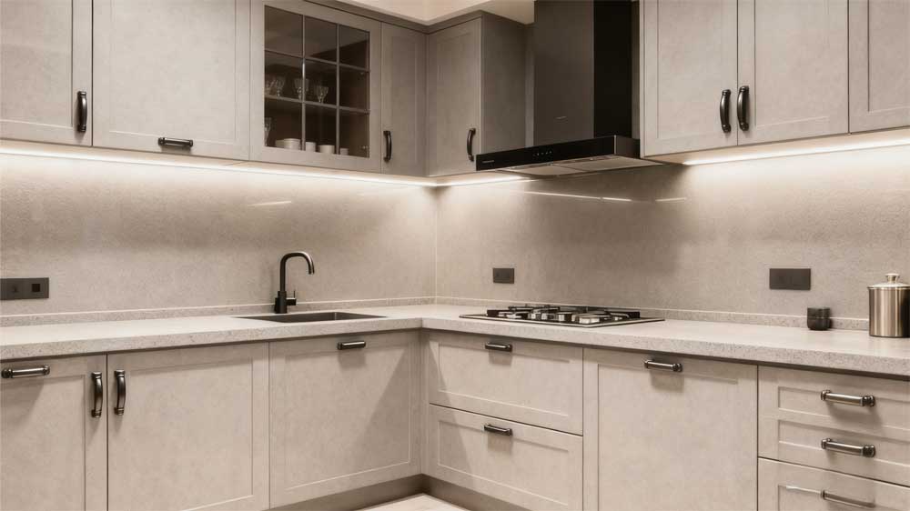 quartz countertop to compare with the sintered stone countertop